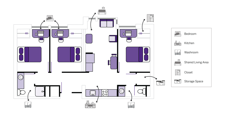 London Hall 3 Room Floor Plan