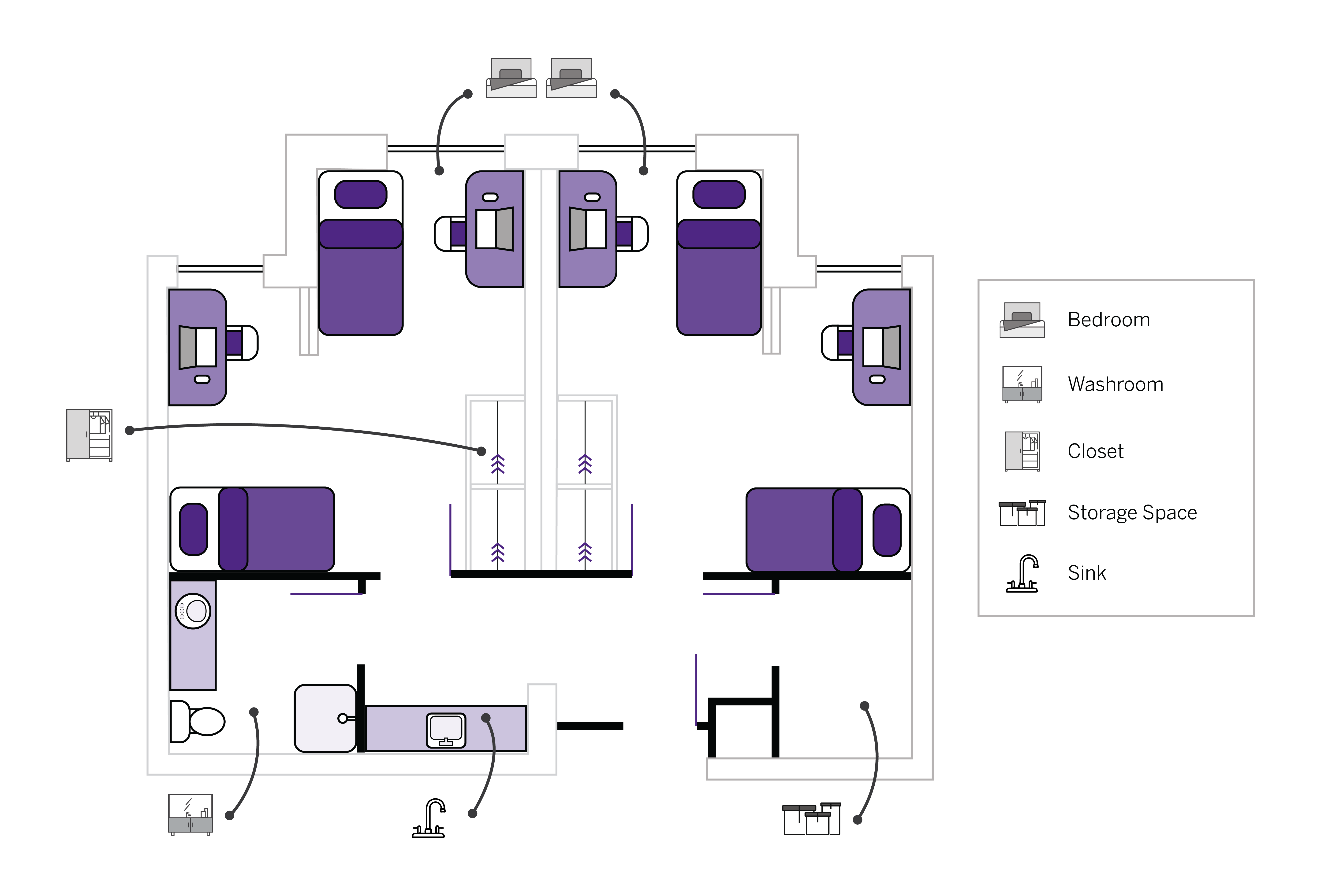 Ontario Hall Double Suite Floor Plan